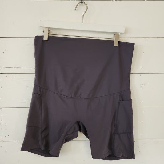 Size XL | Poshdivah Grey Maternity Shorts