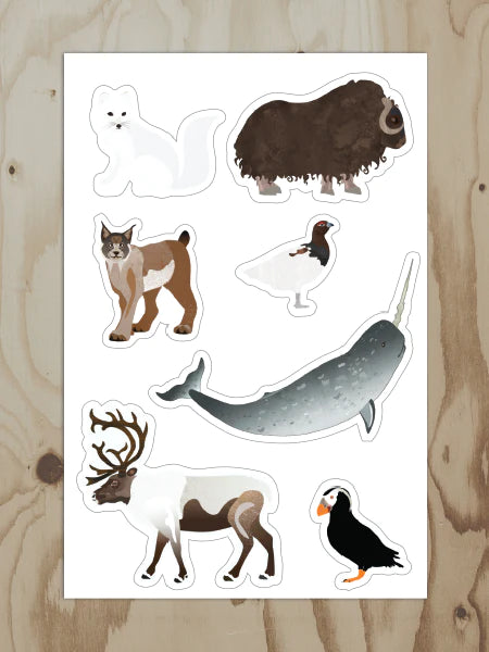 Alaska Arctic Animals Vinyl Sticker Sheet | Wren and the Raven