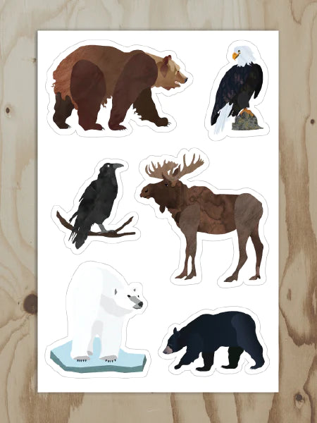 Alaskan Animals Vinyl Sticker Sheet | Wren and the Raven