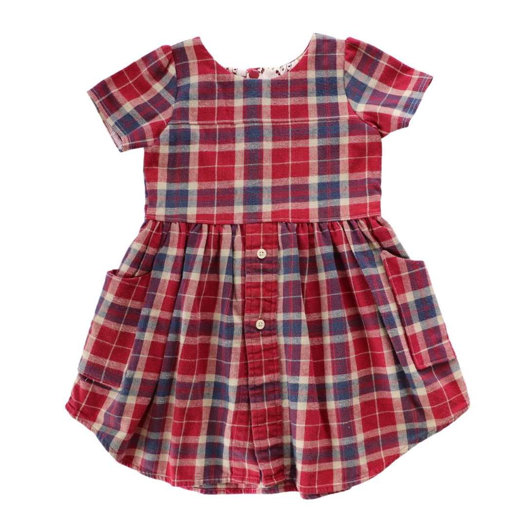 Size 3t | Short Sleeve Upcycled Dress by Briar&Boone