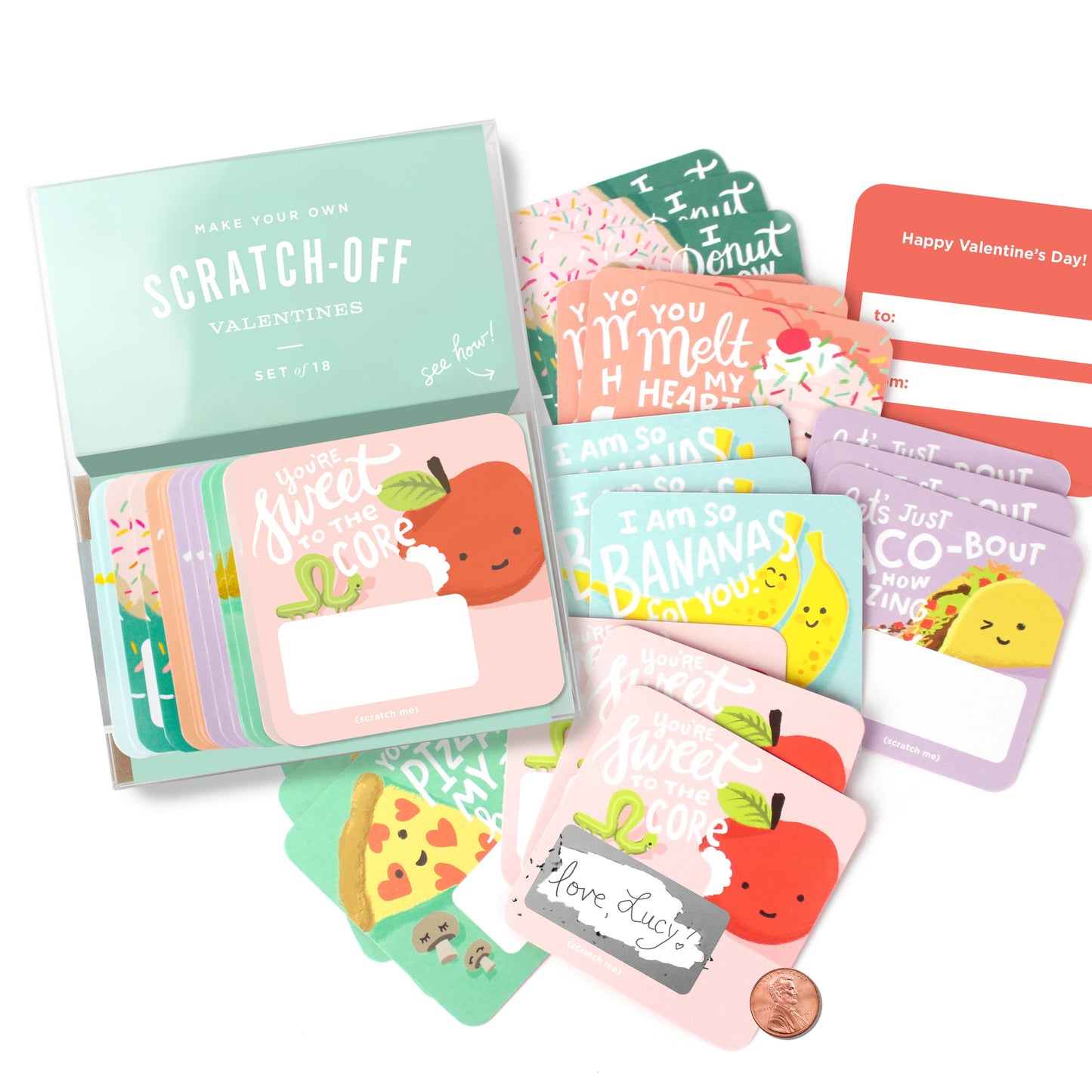Valentines by Inklings Paperie | Snack Pack Scratch-off | 18pk