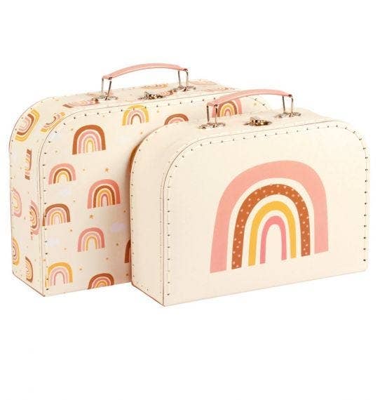 A Little Lovely Company - Suitcase set of 2: Rainbows
