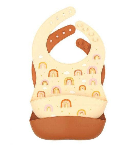 A Little Lovely Company - Silicone bib set of 2: Rainbows