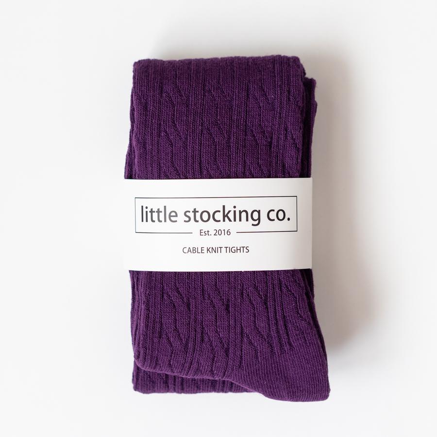 Cable Knit Tights by Little Stocking Co. | Plum
