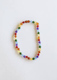 Necklace by Canyon Leaf | Raw Amber + Gemstone Rainbow