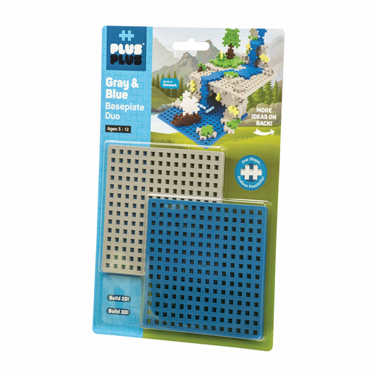 Plus-Plus | Baseplate Duo | Gray and Blue
