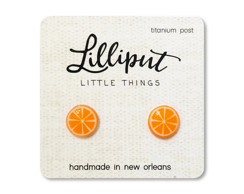 Stud Earrings by Lilliput Little Things | Orange Slice