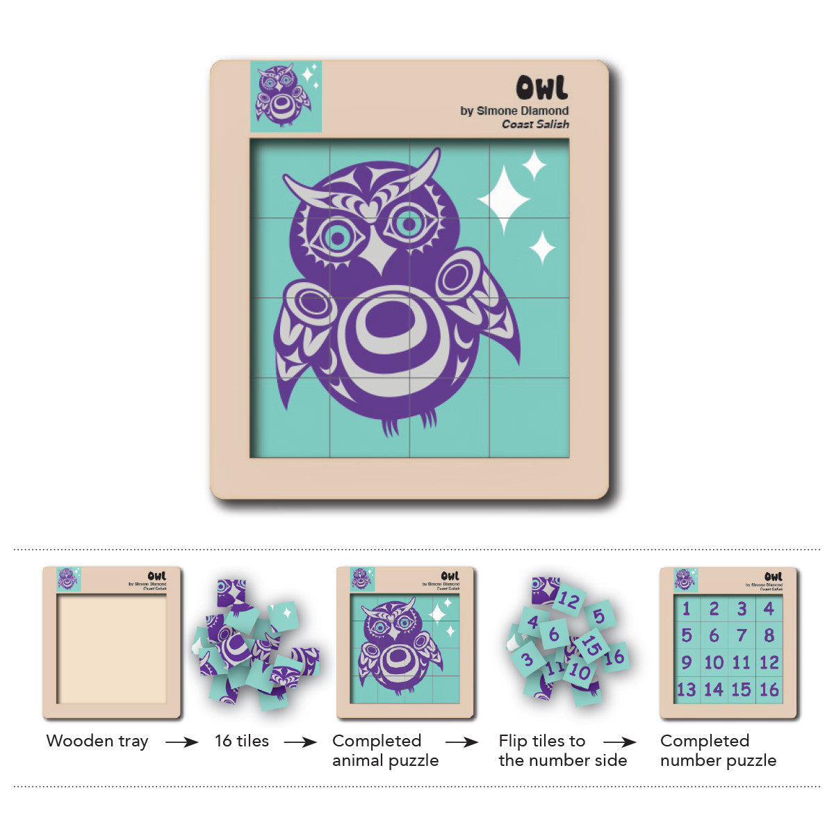 Wooden Tile Puzzle | Owl